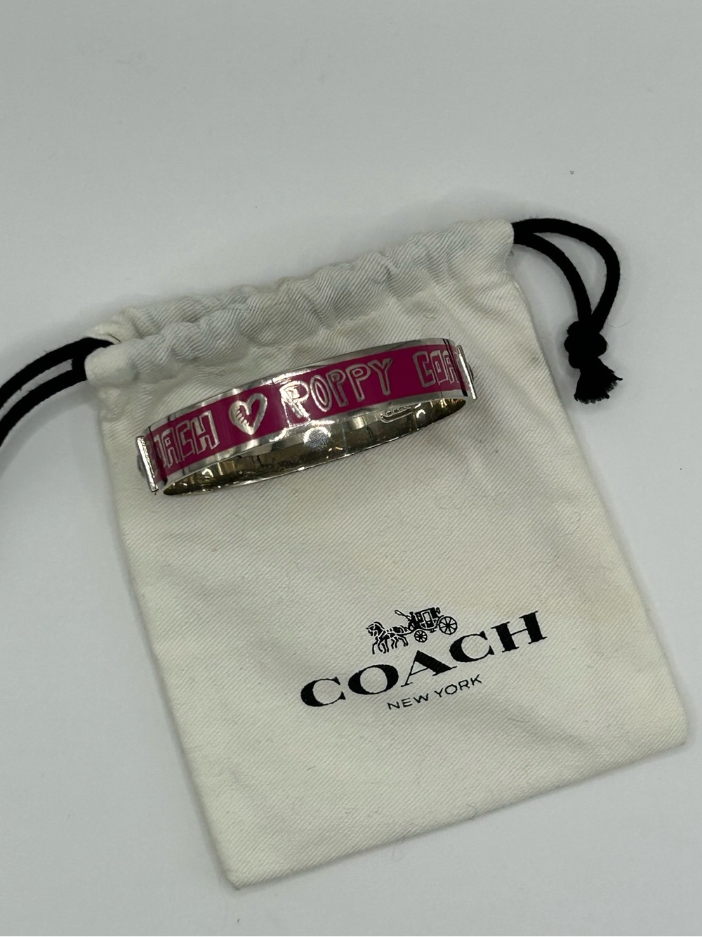 Coach Silver-Tone Poppy Bangle